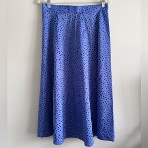 GORGIO FELLINI Polka Dot Blue Skirt Midi Length
